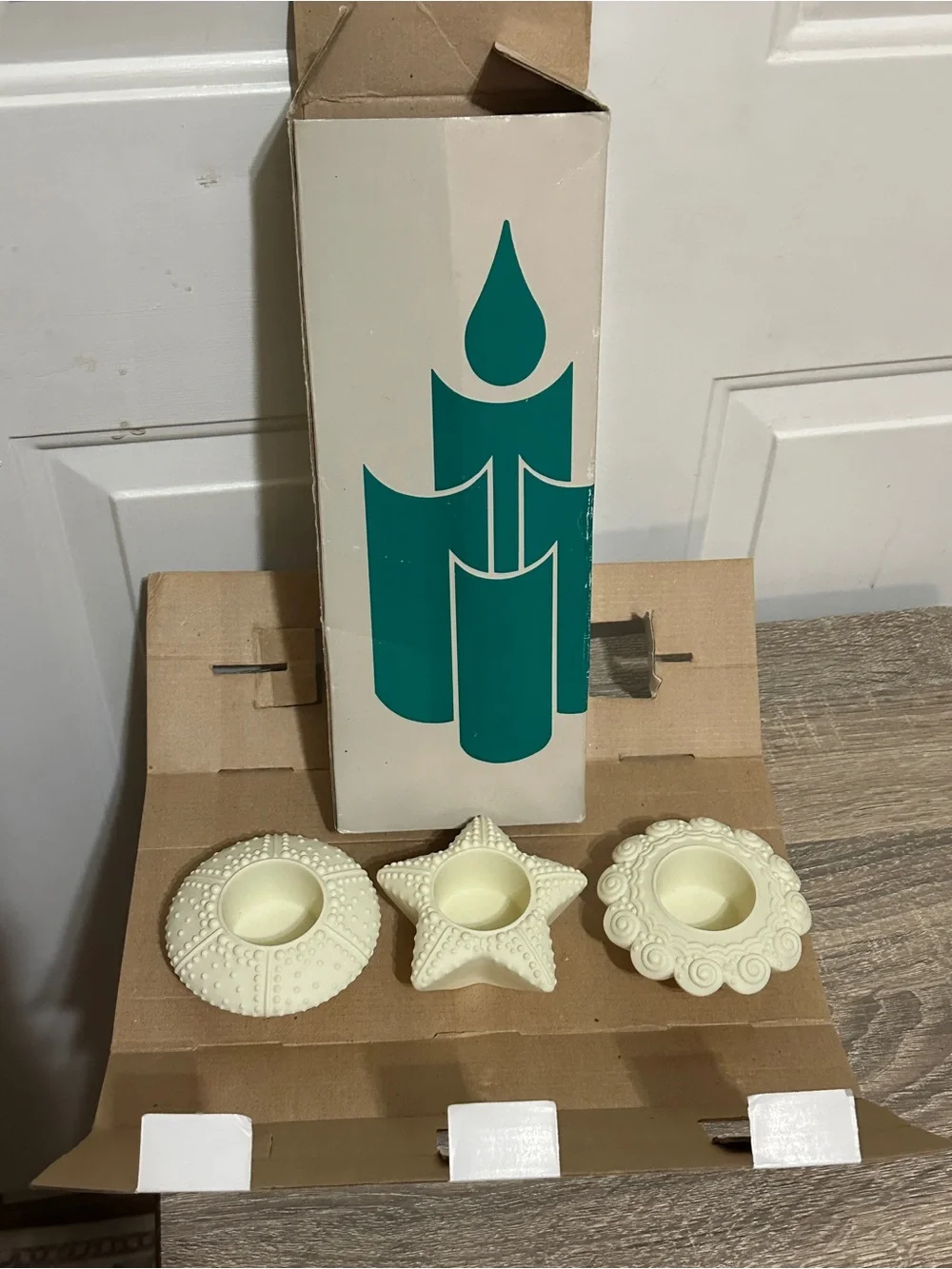 PartyLite Sea Drifters Set Of 3 Sea Shell Tea Light Candle Holders Starfish